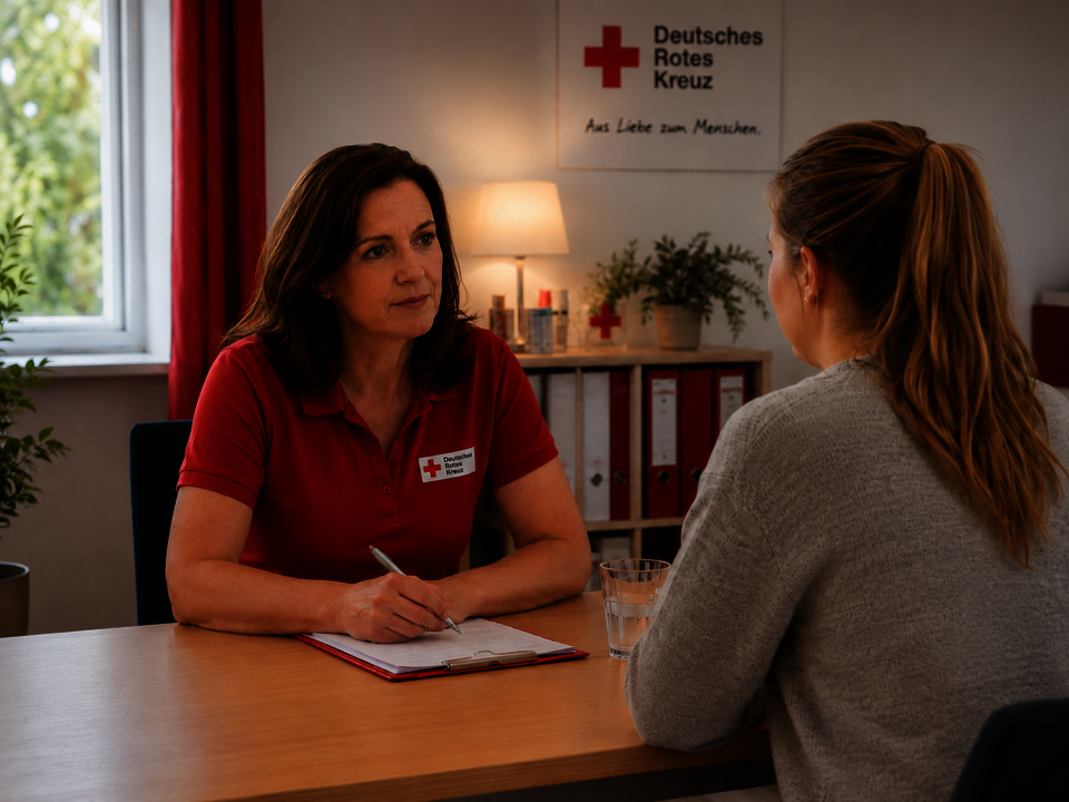 Beratungsgespräch am Tisch